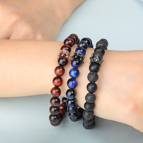 lava beaded bracelet women men fashion crown charm tiger eyes agate natural stone healing balancing 8mm beads bracelets jewelry gifts, Black
lava beaded bracelet women men fashion crown charm tiger eyes agate natural stone healing balancing 8mm beads bracelets jewelry gifts, Black