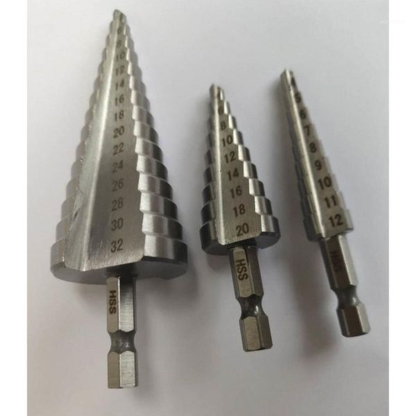 silver hss titanium step drill bit 4-12/4-20/4-32 mm step cone cutting tools steel woodworking metal drilling set1
silver hss titanium step drill bit 4-12/4-20/4-32 mm step cone cutting tools steel woodworking metal drilling set1