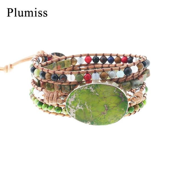tennis plumiss big emperor stone charm wrap bracelets 5layers natural green beads beaded bracelet for women bijoux drop, Golden;silver
tennis plumiss big emperor stone charm wrap bracelets 5layers natural green beads beaded bracelet for women bijoux drop, Golden;silver