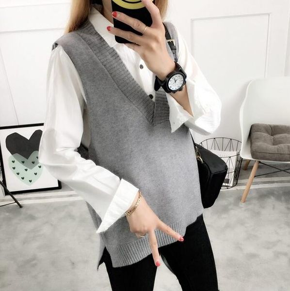 2020 women sweater spring autumn wool vest sleeveless o-neck knitted vests long sections poullover vest female jumper pull femme, White;black
2020 women sweater spring autumn wool vest sleeveless o-neck knitted vests long sections poullover vest female jumper pull femme, White;black