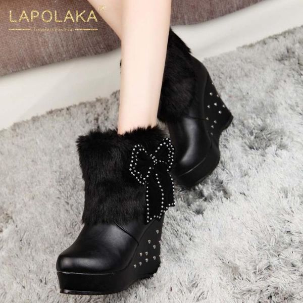 lapolaka 2021 new design comfy rubber boots woman shoes wedge high heels platform rivet ins wholesale warm winter boot ladies, Black
lapolaka 2021 new design comfy rubber boots woman shoes wedge high heels platform rivet ins wholesale warm winter boot ladies, Black