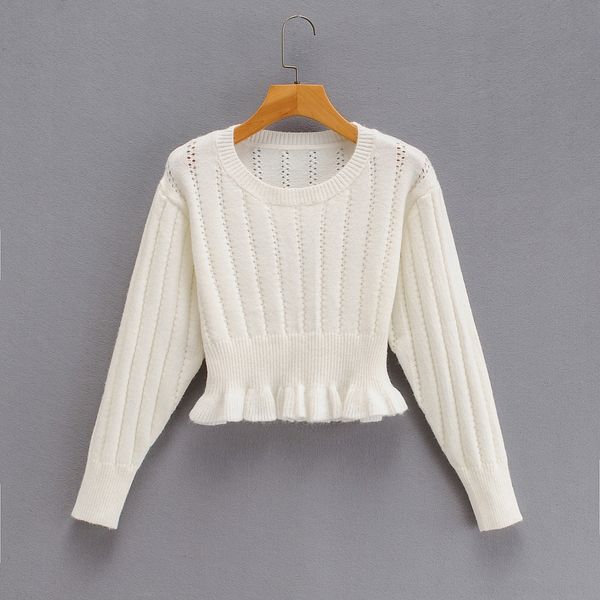 2ny8b q4192 women's clothing new round neck waist out ruffle cut with sweater wear women's wearsweater winter korean clothing for, White;black
2ny8b q4192 women's clothing new round neck waist out ruffle cut with sweater wear women's wearsweater winter korean clothing for, White;black