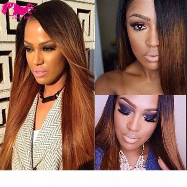 ombre 1b 30# color brazilian human hair full lace wig silky straight two tone lace front wig 130% density, Black;brown
ombre 1b 30# color brazilian human hair full lace wig silky straight two tone lace front wig 130% density, Black;brown