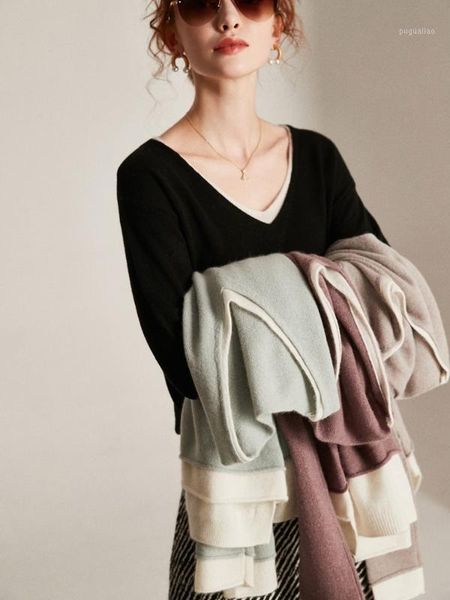 tailor shop custom made exquisite light luxury pure cashmere women's v-neck fake two-piece bottoming pullover sweater1, White;black
tailor shop custom made exquisite light luxury pure cashmere women's v-neck fake two-piece bottoming pullover sweater1, White;black
