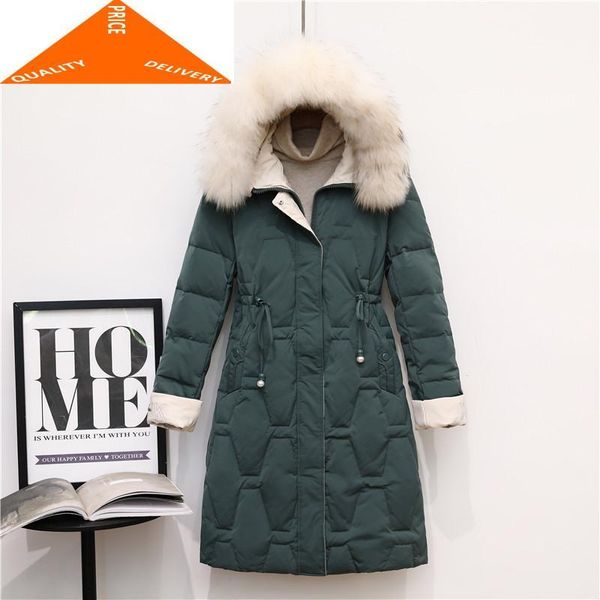 women's down & parkas jacket female winter real raccoon fur hooded clothes 2021 korean warm duck coat women overcoat hiver w9826, Black
women's down & parkas jacket female winter real raccoon fur hooded clothes 2021 korean warm duck coat women overcoat hiver w9826, Black