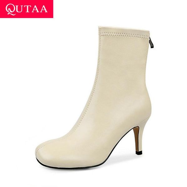 qutaa 2021 ankle boots square toe autumn winter zipper women shoes fashion thin high heel pu leather short boots big size 34-43, Black
qutaa 2021 ankle boots square toe autumn winter zipper women shoes fashion thin high heel pu leather short boots big size 34-43, Black
