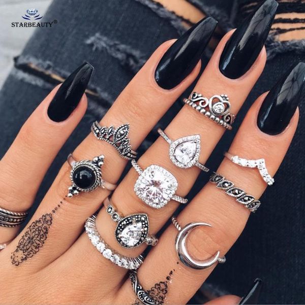cluster rings 10pcs/lot vintage square white crystal heart finger moon joint ring gem set toe for women men party jewelry, Golden;silver
cluster rings 10pcs/lot vintage square white crystal heart finger moon joint ring gem set toe for women men party jewelry, Golden;silver