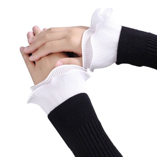 ladies winter decorative fake sleeves double layer chiffon wrinkled ruffles detachable flared cuffs sweater wrist warmer, Blue;gray
ladies winter decorative fake sleeves double layer chiffon wrinkled ruffles detachable flared cuffs sweater wrist warmer, Blue;gray