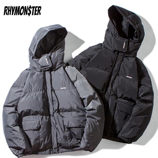 men's down & parkas rhymonster solid color warm hooded 2021 hip hop fashion zipped outwear coat winter high street baggy casual coats, Black
men's down & parkas rhymonster solid color warm hooded 2021 hip hop fashion zipped outwear coat winter high street baggy casual coats, Black