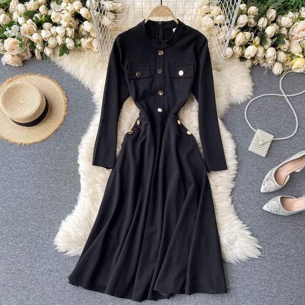 retro lady's stand collar work dress women new fashion high waist slim autumn winter long sleeve elegant vestidos p8191, Black;gray
retro lady's stand collar work dress women new fashion high waist slim autumn winter long sleeve elegant vestidos p8191, Black;gray