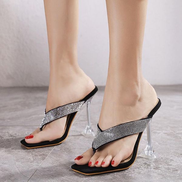 western style slippers spring summer new fashion temperament casual pinch drilling high heels sandals, Black
western style slippers spring summer new fashion temperament casual pinch drilling high heels sandals, Black