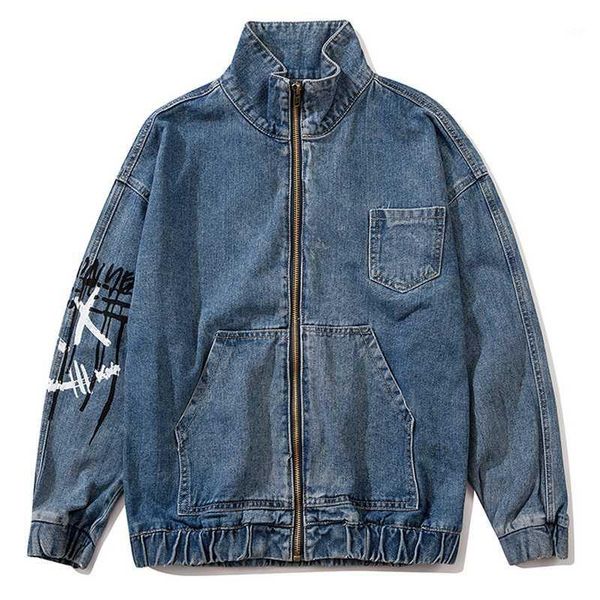 printed denim jackets streetwear hip hop big pockets mens vintage punk rock loose cowboy jeans jacket coats male1, Black;brown
printed denim jackets streetwear hip hop big pockets mens vintage punk rock loose cowboy jeans jacket coats male1, Black;brown