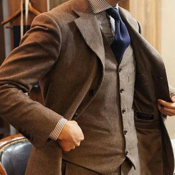 2020 latest coat pant designs brown tweed men suit slim fit skinny 3 piece tuxedo custom groom prom blazer mens suits masculino1, White;black
2020 latest coat pant designs brown tweed men suit slim fit skinny 3 piece tuxedo custom groom prom blazer mens suits masculino1, White;black