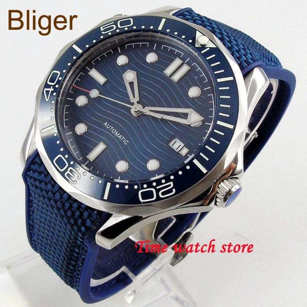 wristwatches bliger 41mm miyota 8215 automatic watch men waterproof canvas rubber blue dial luminous sapphire glass ceramic bezel 212, Slivery;brown
wristwatches bliger 41mm miyota 8215 automatic watch men waterproof canvas rubber blue dial luminous sapphire glass ceramic bezel 212, Slivery;brown