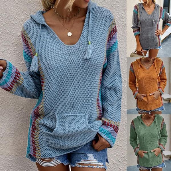 pockets knitted hooded pullovers women 2020 fashion color matching hooded long sleeve pullover loose for women's sweater, White;black
pockets knitted hooded pullovers women 2020 fashion color matching hooded long sleeve pullover loose for women's sweater, White;black