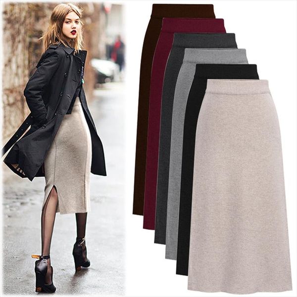 fashion autumn winter korean knitted women skirt large size elastic waist split a line skirts female plus size skirts, Black
fashion autumn winter korean knitted women skirt large size elastic waist split a line skirts female plus size skirts, Black
