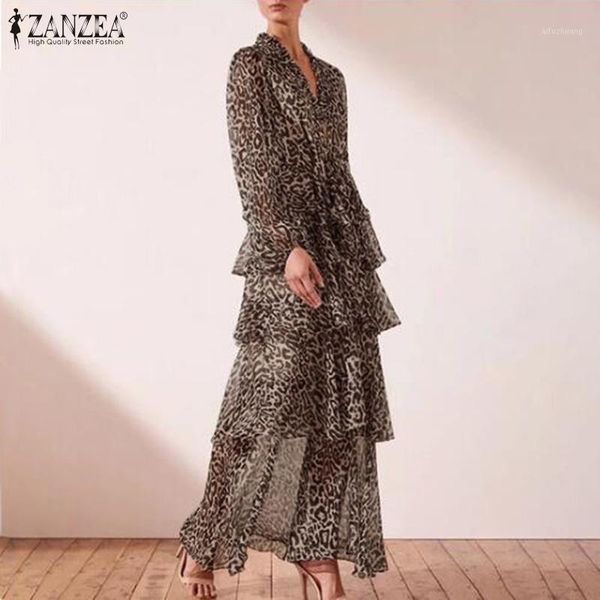 zanzea 2020 bohemian summer maxi dress women's print leopard sundress ruffled vestidos female lantern sleeve casual robe s-5xl1, Black;gray
zanzea 2020 bohemian summer maxi dress women's print leopard sundress ruffled vestidos female lantern sleeve casual robe s-5xl1, Black;gray