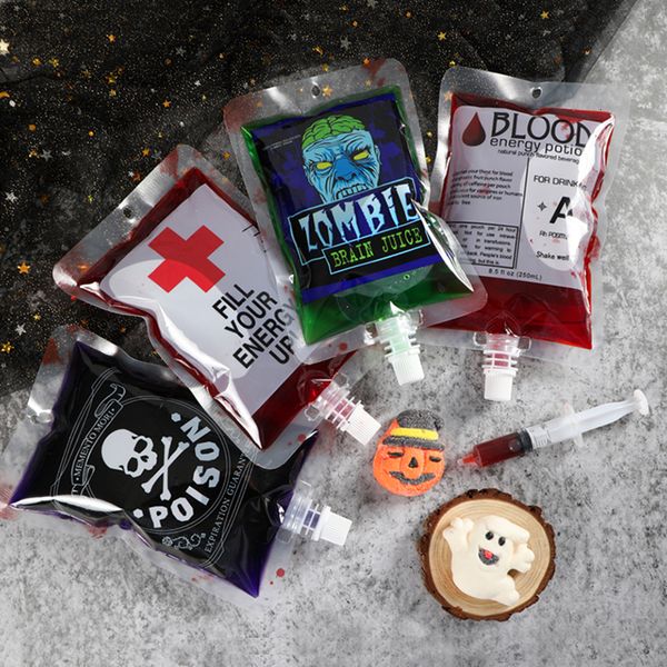 5pcs creative blood drink 250ml pet food bags juice bag zombie vampire plasma cosplay halloween decor props
5pcs creative blood drink 250ml pet food bags juice bag zombie vampire plasma cosplay halloween decor props