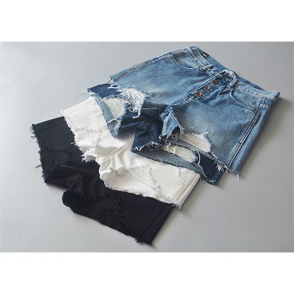2019 summer new style fashion four button solid color breasted high waist denim shorts for women, Blue
2019 summer new style fashion four button solid color breasted high waist denim shorts for women, Blue