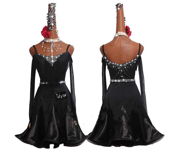 stage wear dhl latin dance dress black long sleeve irregular skirt women competition dresses cha rumba dancing, Black;red
stage wear dhl latin dance dress black long sleeve irregular skirt women competition dresses cha rumba dancing, Black;red