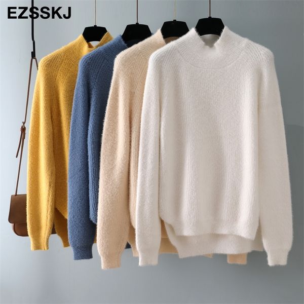 2020 autumn winter oversize turtlenect thick fur sweater pullovers women loose long sleeve female casual big sweater splitside lj201017, White;black
2020 autumn winter oversize turtlenect thick fur sweater pullovers women loose long sleeve female casual big sweater splitside lj201017, White;black