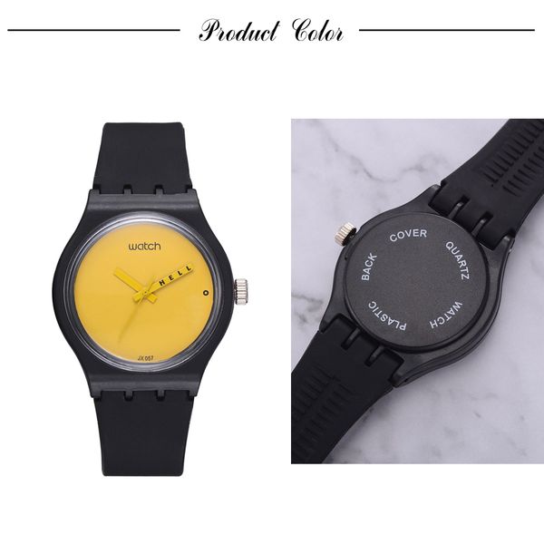fashion watch women sport creative yellow simple dial black straps quartz watch ins style silicone relogio feminino, Slivery;brown
fashion watch women sport creative yellow simple dial black straps quartz watch ins style silicone relogio feminino, Slivery;brown