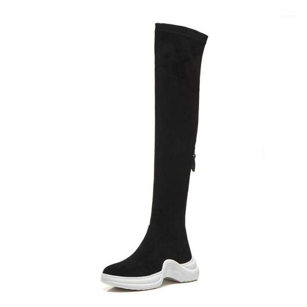 kid suede flats platform over the knee boots genuine leather zip long boots women shoes autumn winter black big size 401
kid suede flats platform over the knee boots genuine leather zip long boots women shoes autumn winter black big size 401