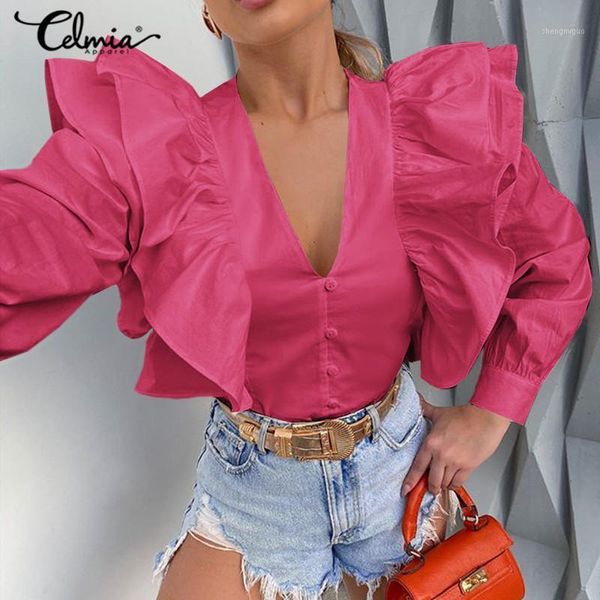 celmia 5xl ruffles shirts women autumn fashion long sleeve v-neck casual solid blouses elegant office blusas female1, White
celmia 5xl ruffles shirts women autumn fashion long sleeve v-neck casual solid blouses elegant office blusas female1, White