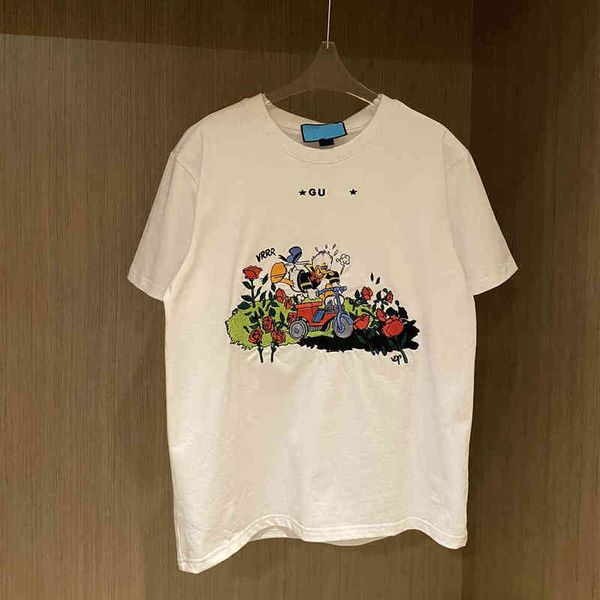 2022 factory wholesale new gu co fashionable embroidered short sleeve summer gujia t-shirt couple loose bottomed top, White
2022 factory wholesale new gu co fashionable embroidered short sleeve summer gujia t-shirt couple loose bottomed top, White