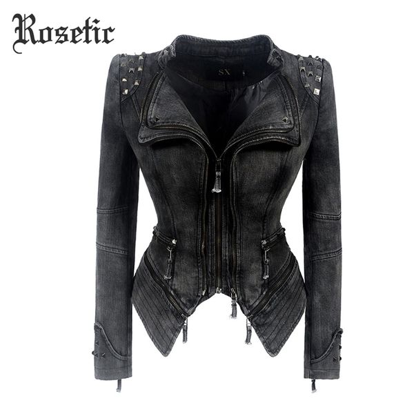 rosetic women jacket plus size 6xl jacket 2019 new autumn slim punk style long sleeve lapel zipper rivet girls large sizes y200101, Black;brown
rosetic women jacket plus size 6xl jacket 2019 new autumn slim punk style long sleeve lapel zipper rivet girls large sizes y200101, Black;brown
