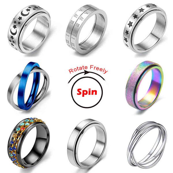 rotate y spinning stainless steel anxiety ring for women moon star chain spinner fidgets anti stress men rotating, Silver
rotate y spinning stainless steel anxiety ring for women moon star chain spinner fidgets anti stress men rotating, Silver