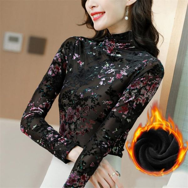 fall 2020 winter turtleneck pullover floral print black mesh blouse women long sleeve vintage blouses undershirt plus size blusa, White
fall 2020 winter turtleneck pullover floral print black mesh blouse women long sleeve vintage blouses undershirt plus size blusa, White