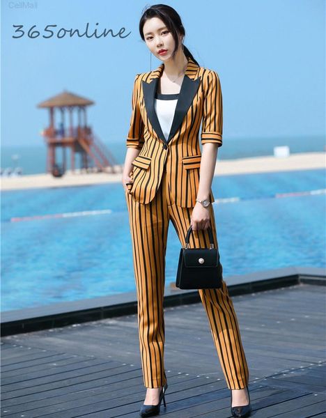 fashion striped formal styles women business suits with pants and jackets coat spring summer female professional blazers set, White
fashion striped formal styles women business suits with pants and jackets coat spring summer female professional blazers set, White