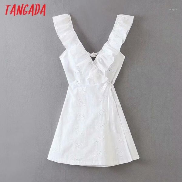 tangada women floral embroidery backless cotton dress strap sleevelessfemales ruffles mini dresses vestidos qw101, Black;gray
tangada women floral embroidery backless cotton dress strap sleevelessfemales ruffles mini dresses vestidos qw101, Black;gray