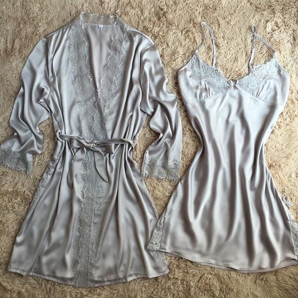 women's sleepwear wholesale- gray women's style satin robes gown pajamas with belt bathrobes long sleeve summer nightgown l xl, Black;red
women's sleepwear wholesale- gray women's style satin robes gown pajamas with belt bathrobes long sleeve summer nightgown l xl, Black;red