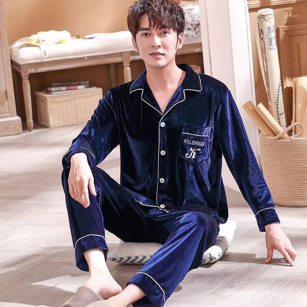 autumn men sleep set 2pcs velvet pajamas suit homewear nightwear velour intimate lingerie home clothing casual pyjamas1, Black;brown
autumn men sleep set 2pcs velvet pajamas suit homewear nightwear velour intimate lingerie home clothing casual pyjamas1, Black;brown