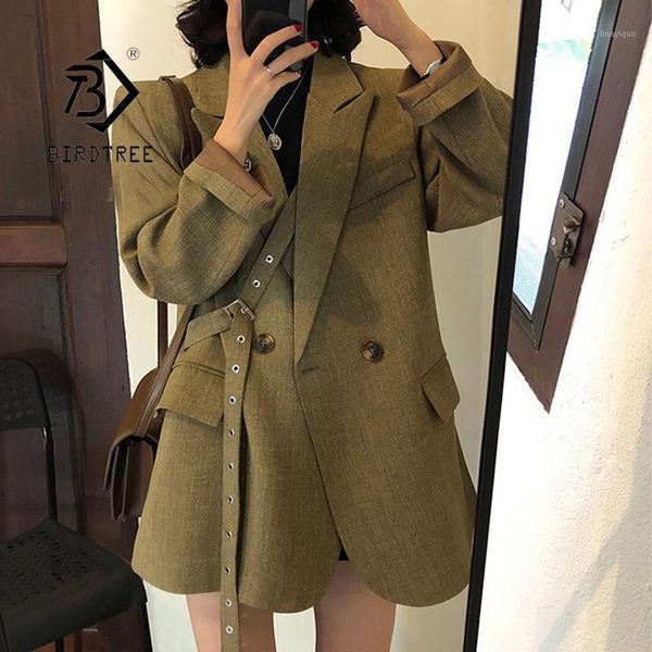 2021 autumn single breasted blazers full sleeve pocket solid women coats loose korean outerwear c08118r1, White;black
2021 autumn single breasted blazers full sleeve pocket solid women coats loose korean outerwear c08118r1, White;black
