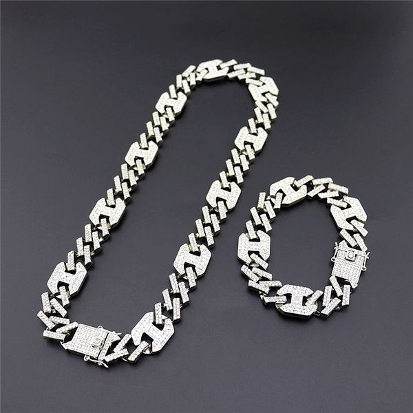 hip hop rock necklace bracelet zinc alloy square rhinestone thick cuban chain trend luxury men&women casual jewelry q0531, Silver
hip hop rock necklace bracelet zinc alloy square rhinestone thick cuban chain trend luxury men&women casual jewelry q0531, Silver