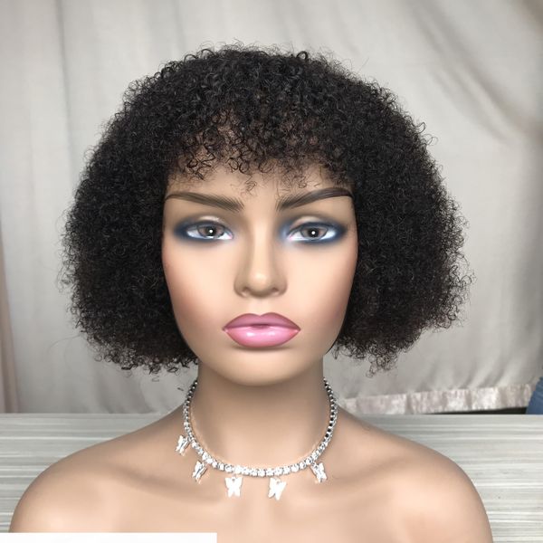 very price 10a quality bang wigs without closure 8 inch kinky curly human hair wigs, Black
very price 10a quality bang wigs without closure 8 inch kinky curly human hair wigs, Black