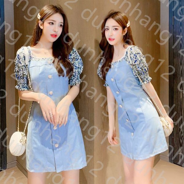 21 summer korean fashion girl french short sleeve short skirt square collar slim fitting denim splicing floral dress, Black;gray
21 summer korean fashion girl french short sleeve short skirt square collar slim fitting denim splicing floral dress, Black;gray