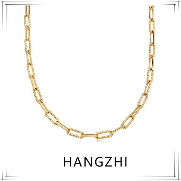 hangzhi 2021 new retro minimalist hollow twist chain stainless steel gold colour choker necklace for women girls fashion jewelry, Silver
hangzhi 2021 new retro minimalist hollow twist chain stainless steel gold colour choker necklace for women girls fashion jewelry, Silver