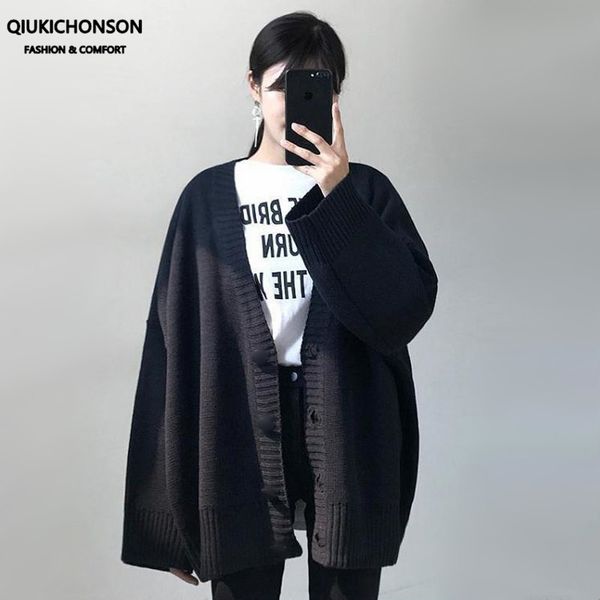 qiukichonson women plus size cardigans knitted autumn winter loose oversized button up long black cardigan ladies gardigan c1030
qiukichonson women plus size cardigans knitted autumn winter loose oversized button up long black cardigan ladies gardigan c1030