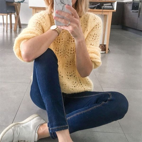 french mohair women hollow out knitted sweater wool pullover pull femme sweter 2019 long-sleeve loose sweaters pullovers y200910, White;black
french mohair women hollow out knitted sweater wool pullover pull femme sweter 2019 long-sleeve loose sweaters pullovers y200910, White;black