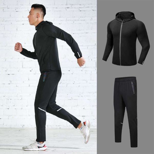 fitness men's spring summer sports running two piece suit with high elasticity and quick drying, Gray
fitness men's spring summer sports running two piece suit with high elasticity and quick drying, Gray