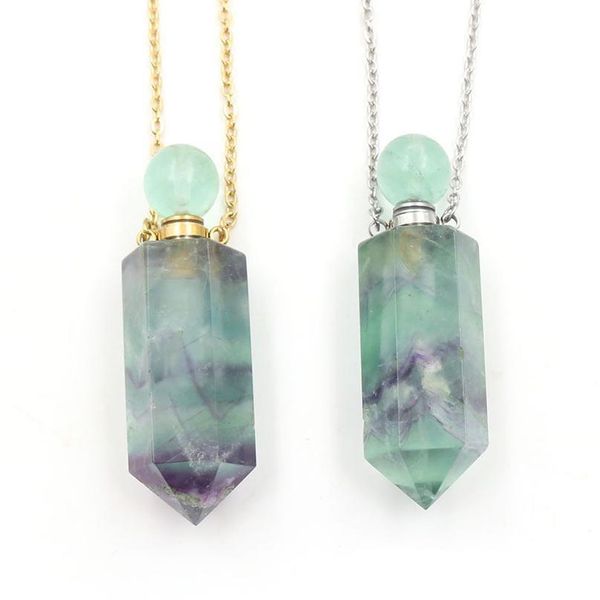 women necklace perfume bottle pendant natural rainbow fluorite stone hexagon point bead essential oil diffuser chains n qylxgg, Black
women necklace perfume bottle pendant natural rainbow fluorite stone hexagon point bead essential oil diffuser chains n qylxgg, Black