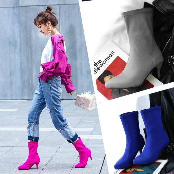 boots 2021 stretch fabric mid-calf women pointed toe fashion high heels winter female socks, Black
boots 2021 stretch fabric mid-calf women pointed toe fashion high heels winter female socks, Black