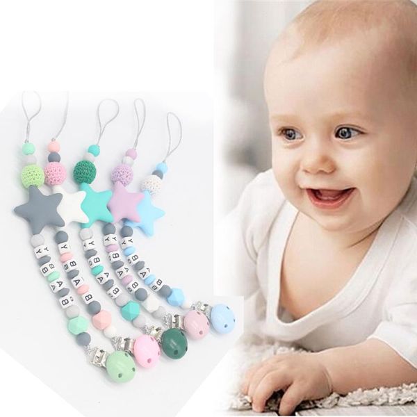 pacifier clips holder chain silicone pacifier five star baby teether teething chain does not customizable your baby name
pacifier clips holder chain silicone pacifier five star baby teether teething chain does not customizable your baby name