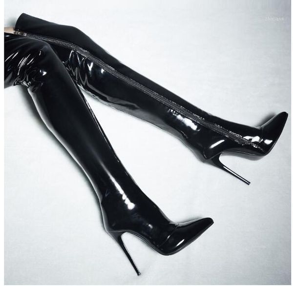 rihana women winter autumn red patent leather over the knee high heel boots 12cm pointed toe ladies botas mujer 35-431, Black
rihana women winter autumn red patent leather over the knee high heel boots 12cm pointed toe ladies botas mujer 35-431, Black