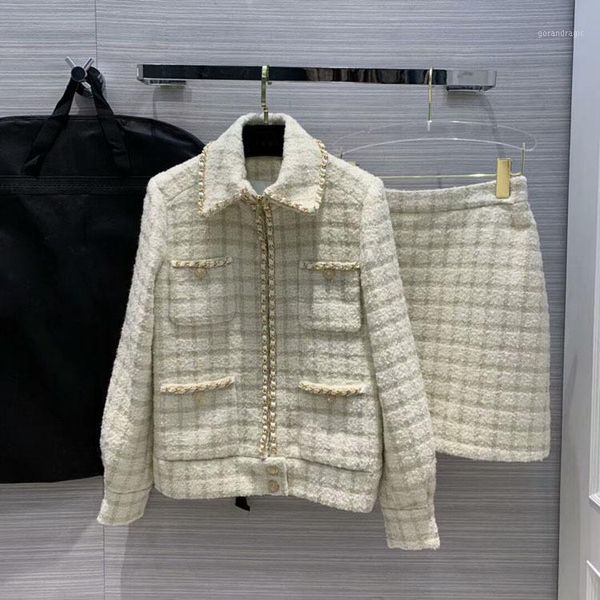 2019 women tweed jacket coat female casual chains outerwear skirt skirt 2 piece sets 2 color tclai1, White
2019 women tweed jacket coat female casual chains outerwear skirt skirt 2 piece sets 2 color tclai1, White