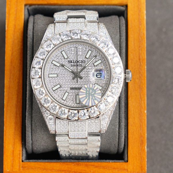 full diamond mens watch 42mm automatic mechanical diamonds bezel watches sapphire mirror waterproof wristwatch fashion wristwatches montre, Slivery;brown
full diamond mens watch 42mm automatic mechanical diamonds bezel watches sapphire mirror waterproof wristwatch fashion wristwatches montre, Slivery;brown
